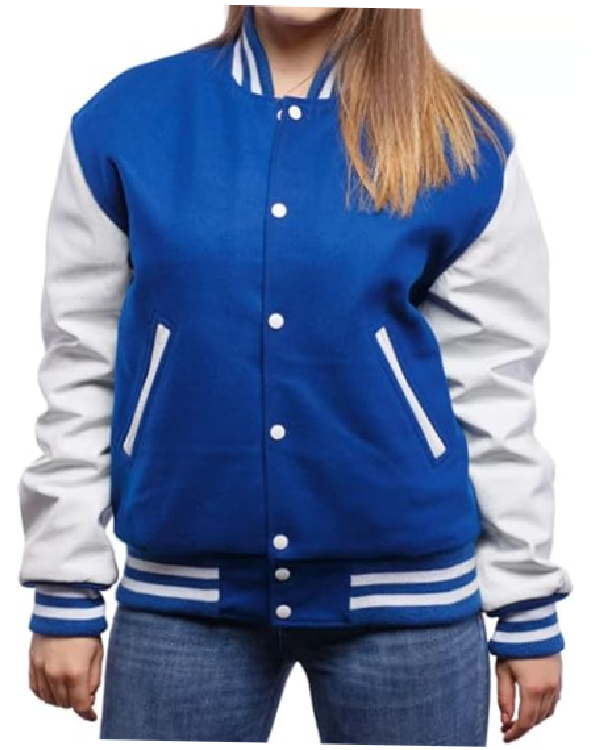 Baseball Royal Blue And White Varsity Jacket