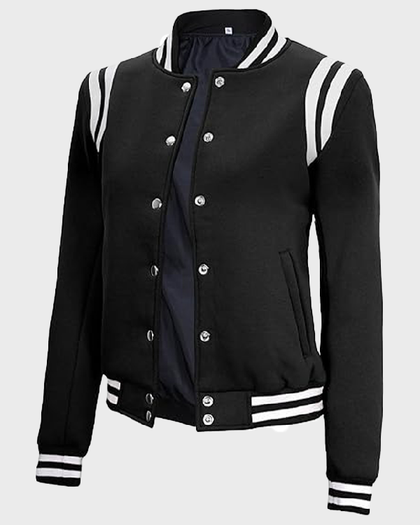 Black And White Women's Varsity Jacket