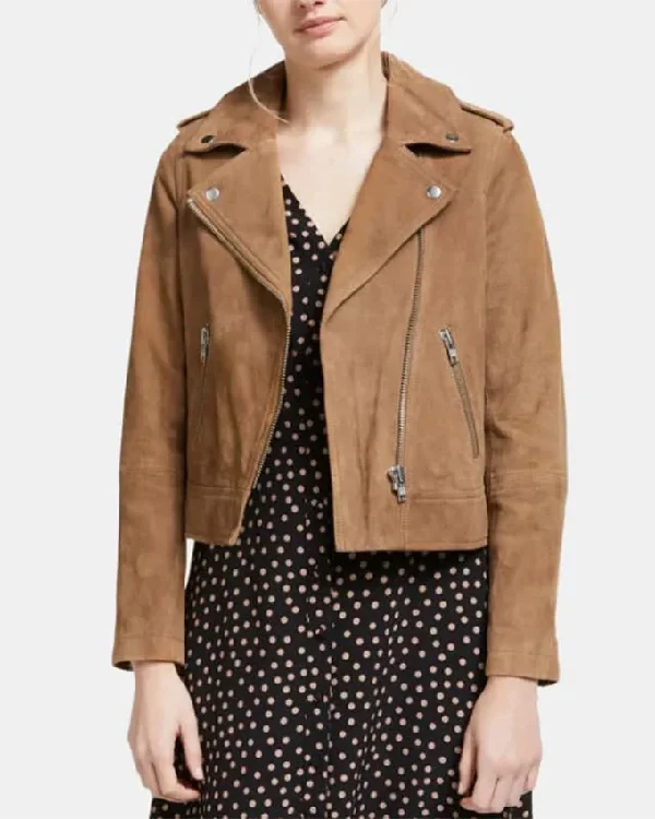 Buy Women Brown Biker Suede
