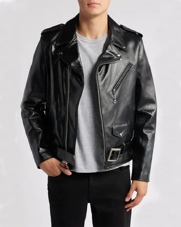 Classic Style Motorcycle Leather Jacket For Men