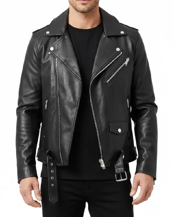 Gabriel Rustline Black Stylish Motorcycle Leather Jacket
