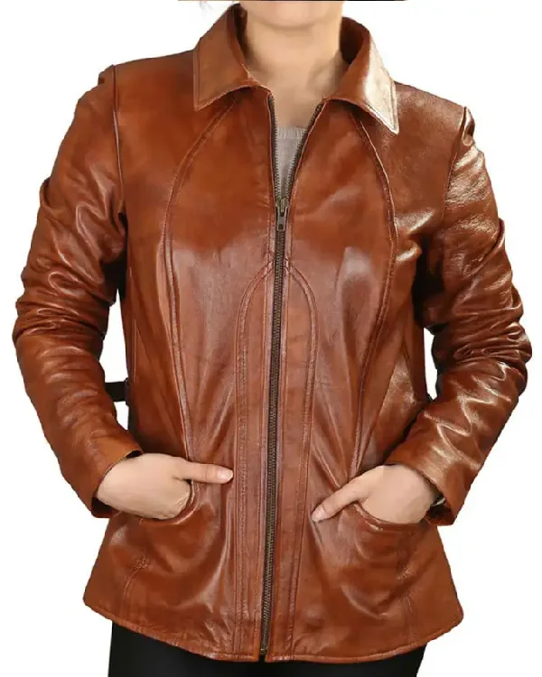 Grace Brown Leather Jacket