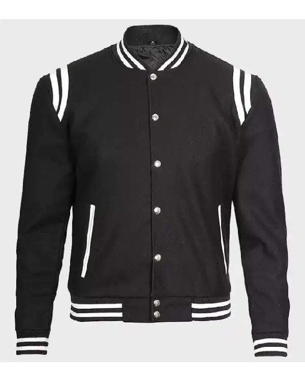 Men's Baseball Black & White Varsity Jacket