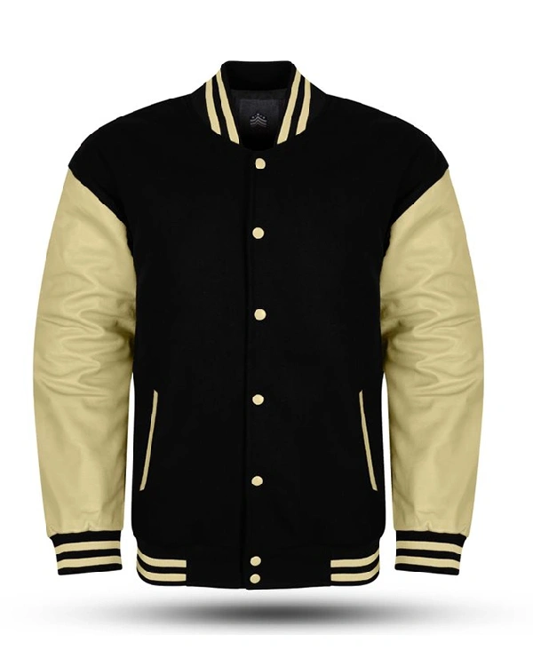 Mens Black Wool OFF-White Varsity Jacket