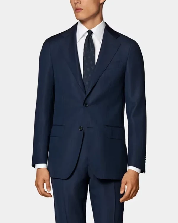 Mens Slim Fit Navy Blue 2 Piece Formal Suit