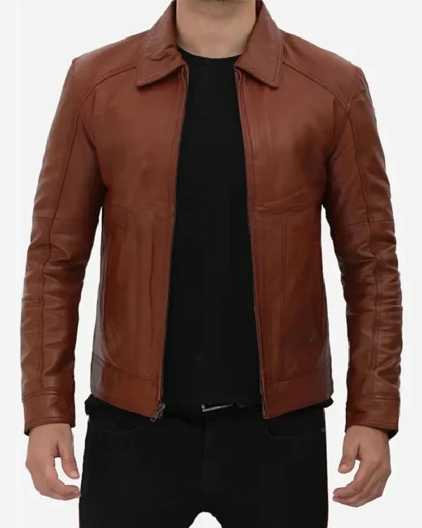 Mens Timeless Vintage Brown Leather Jacket
