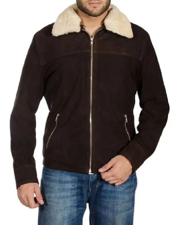 Rick Grimes Brown Suede Real Leather Jacket