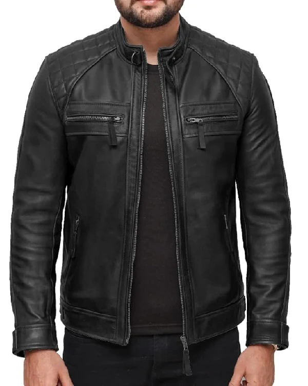 Roger Black Leather Moto Jacket
