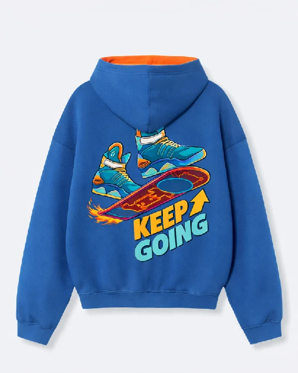 Shop Now Keep Going Fleece Blue Hoodie On Sale