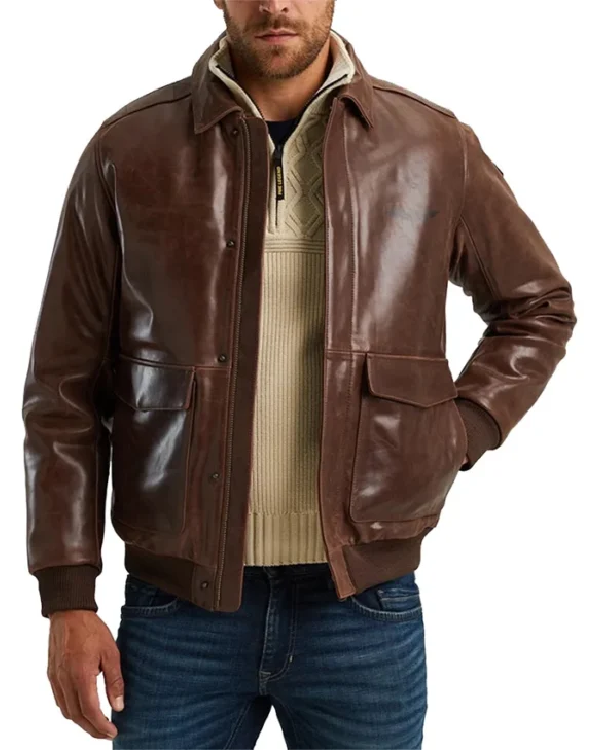 Thomas Mens A2 Aviator Leather Jacket