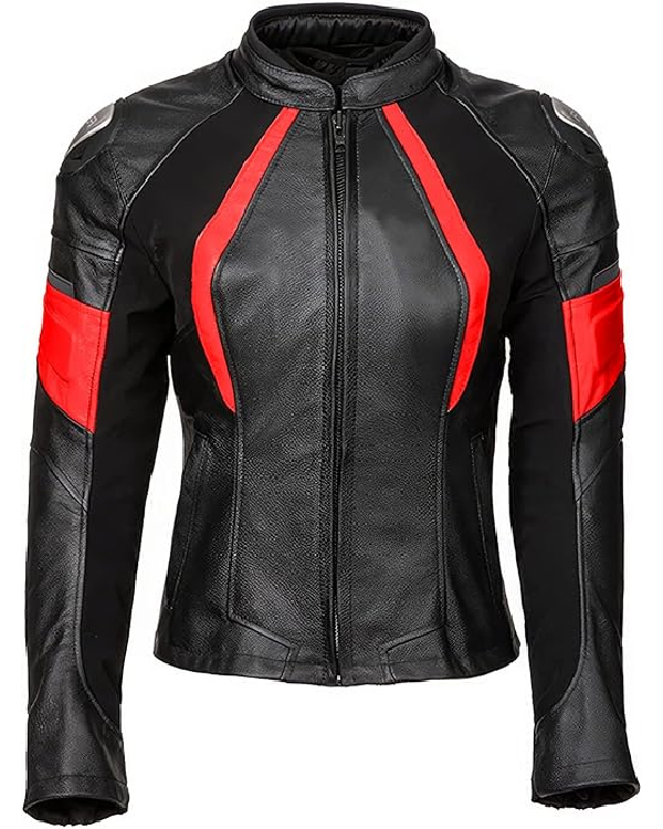 Women’s Genuine Cowhide Racing Leather Jacket
