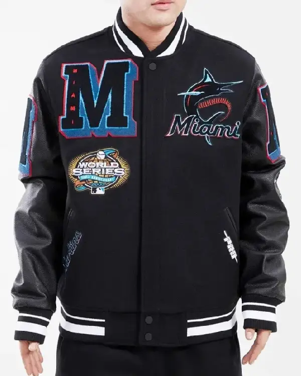 Miami Marlins Black Varsity Jacket