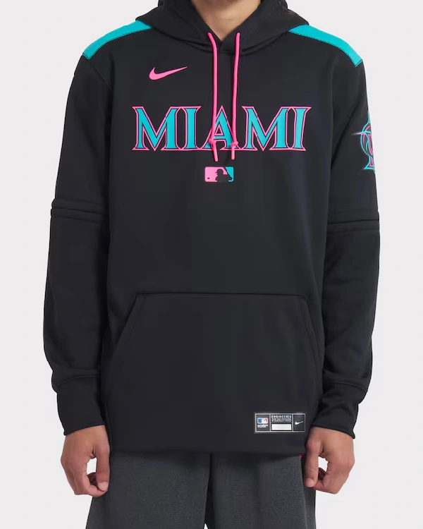 Miami Marlins Nike Black Pullover Jacket