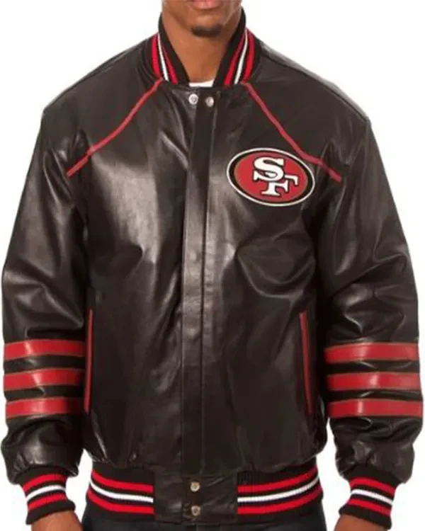San Francisco 49ers Black Leather Jacket