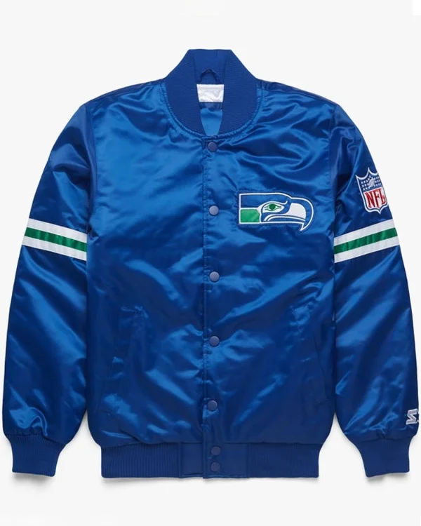 Seattle Seahawks Royal Blue Satin Jacket