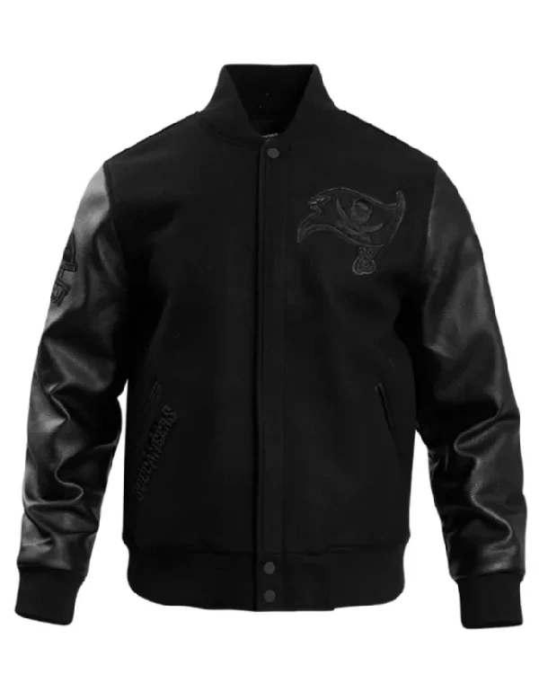 Tampa Bay Buccaneers Black Varsity Leather Jacket