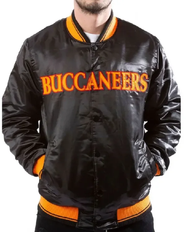 Tampa Bay Buccaneers Satin Black Jacket