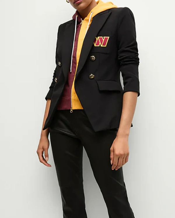 Washington Commanders Black Blazer With Removable Hoodie
