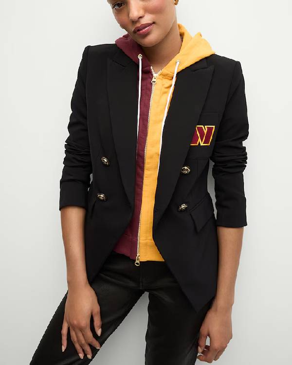 Washington Commanders Black Blazer With Removable Hoodie
