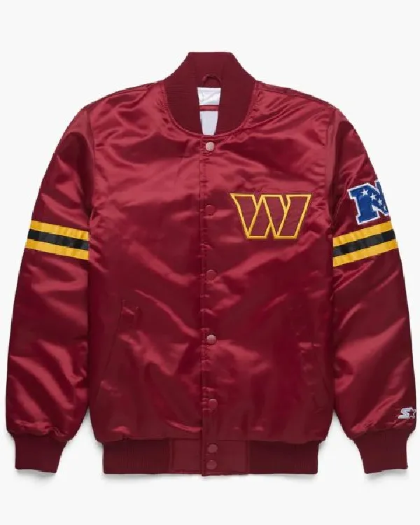 Washington Commanders Maroon Satin Jacket