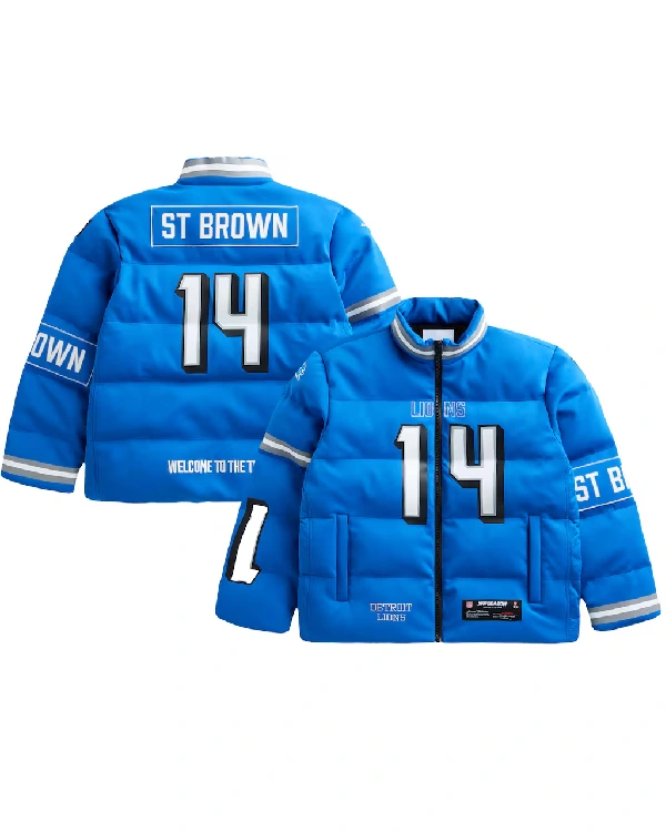 Detroit Lions Full Zip Puffer Jacket