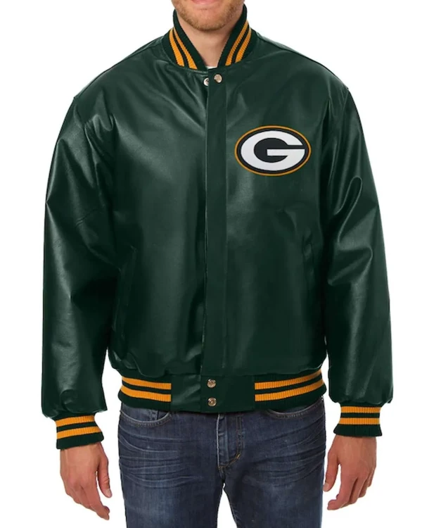 Green Bay Packers Varsity Leather Jacket