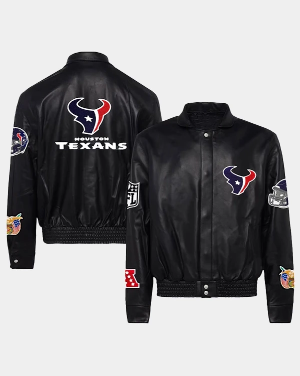 Houston Texans Black Leather Jacket