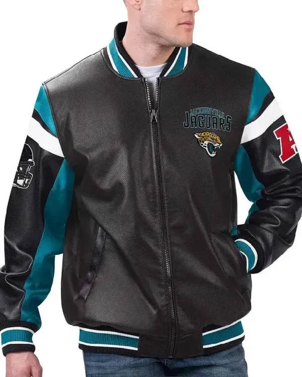 Jacksonville Jaguars NFL Black Leather Jacket