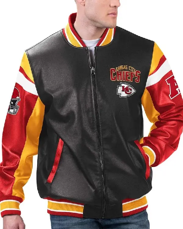 Kansas City Chiefs Black Varsity Leather Jacket