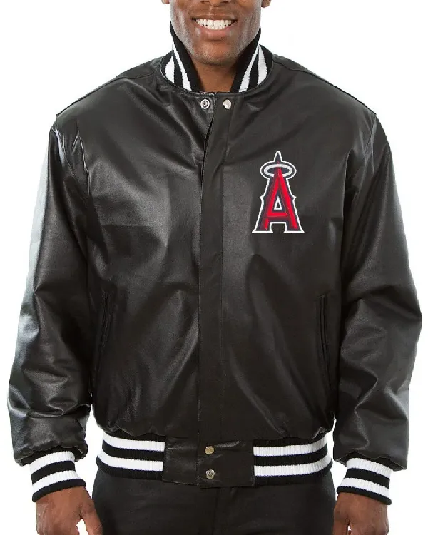 Los Angeles Angels Black Leather Jacket