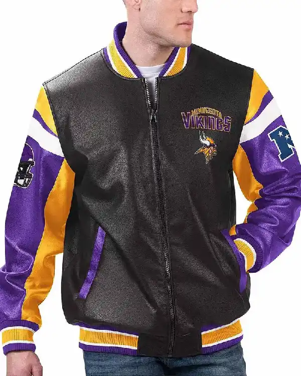 Minnesota Vikings NFL Varsity Leather Jacket