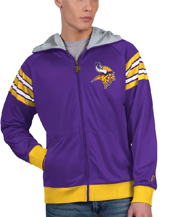 Minnesota Vikings Purple Hooded Track Jacket