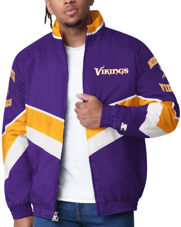Minnesota Vikings Purple Satin Varsity Jacket