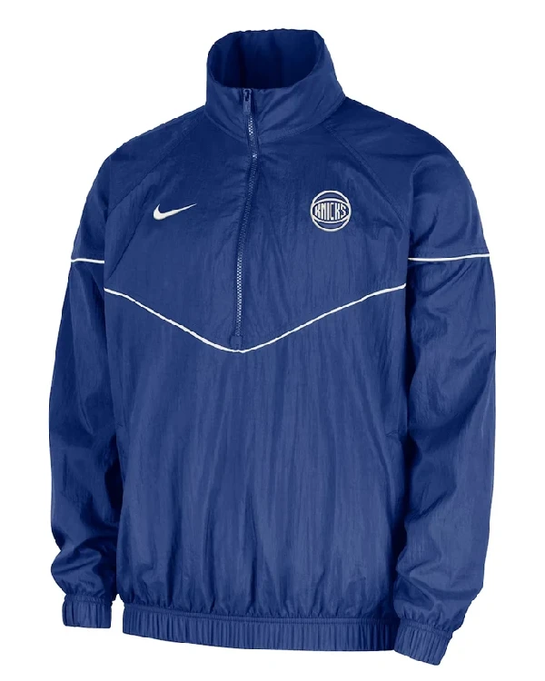 NY Knicks Nike Windrunner Half-Zip Blue Hooded Jacket