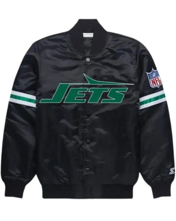 New York Jets Black Satin Jacket