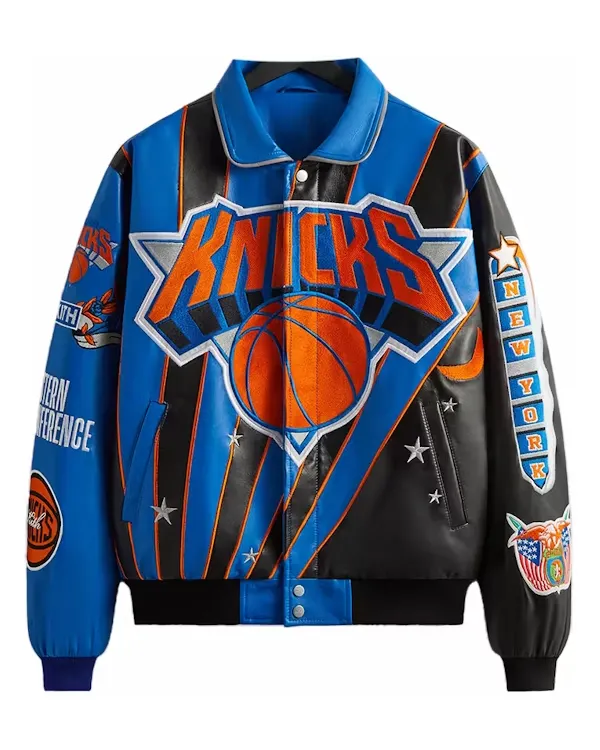 New York Knicks Leather Varsity Jacket