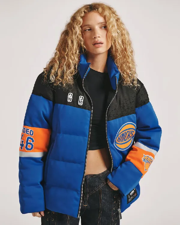 New York Knicks NBA Blue Puffer Jacket
