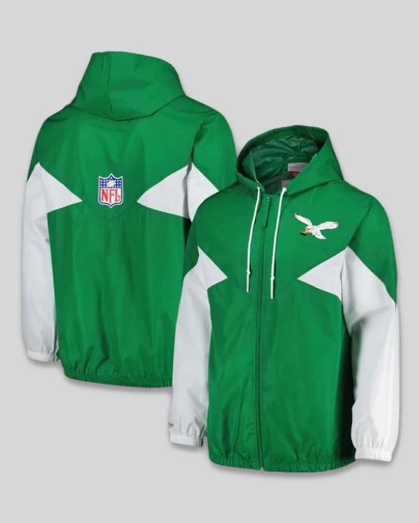 Philadelphia Eagles Windbreaker Hooded Green Jacket