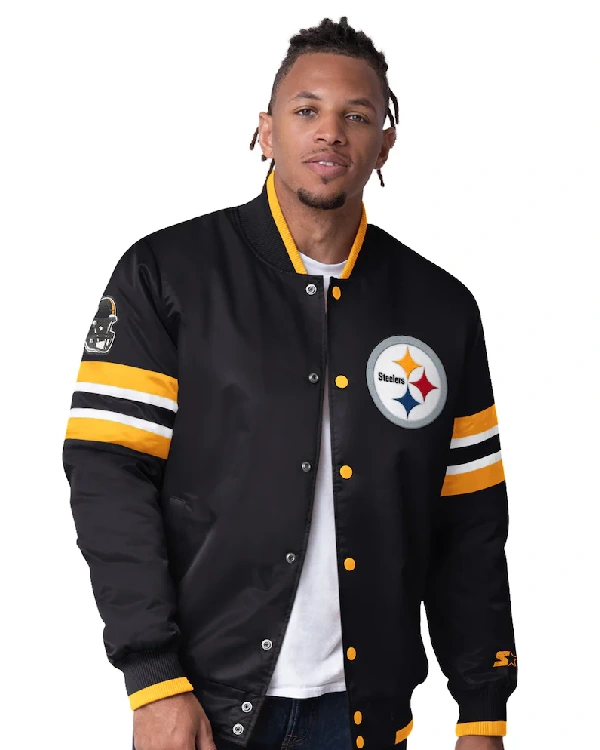 Pittsburgh Steelers Starter Black Varsity Jacket