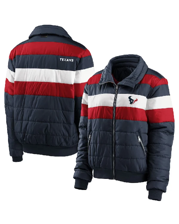 Women's WEAR By Erin Andrews Navy Houston Texans Full-Zip Puffer Jacket