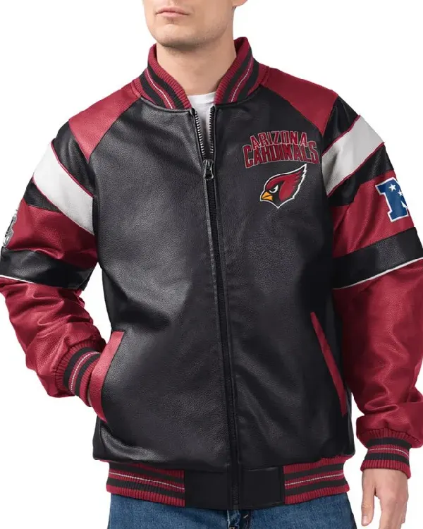 Arizona Cardinals Varsity Leather Jacket