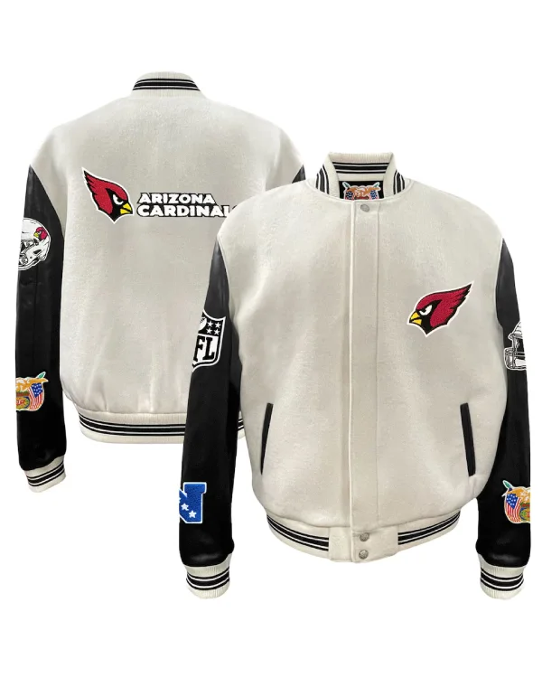 Arizona Cardinals White Varsity Jacket