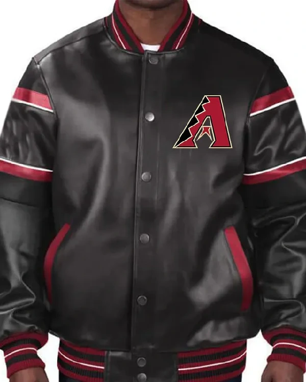 Arizona Diamondbacks Black Leather Jacket