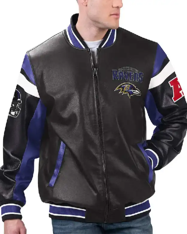Baltimore Ravens Black Varsity Leather Jacket