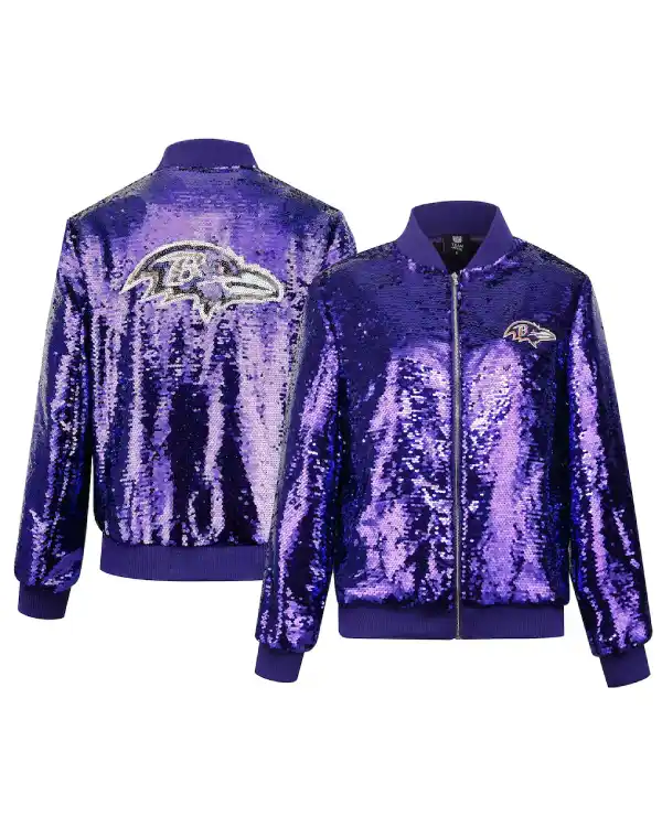 Baltimore Ravens Full Zip Sequin Jacket