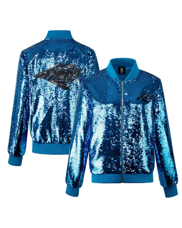 Carolina Panthers Full Zip Sequin Jacket