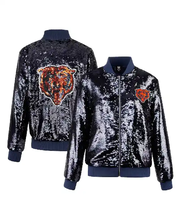 Chicago Bears Blue Sequin Jacket