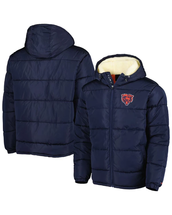 Chicago Bears Full Zip Parka Puffer Jacket