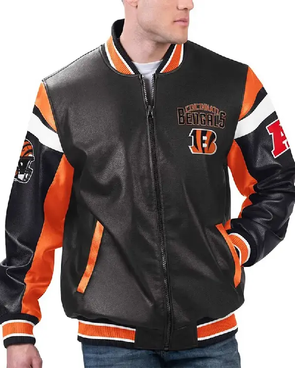 Cincinnati Bengals Black Leather Jacket