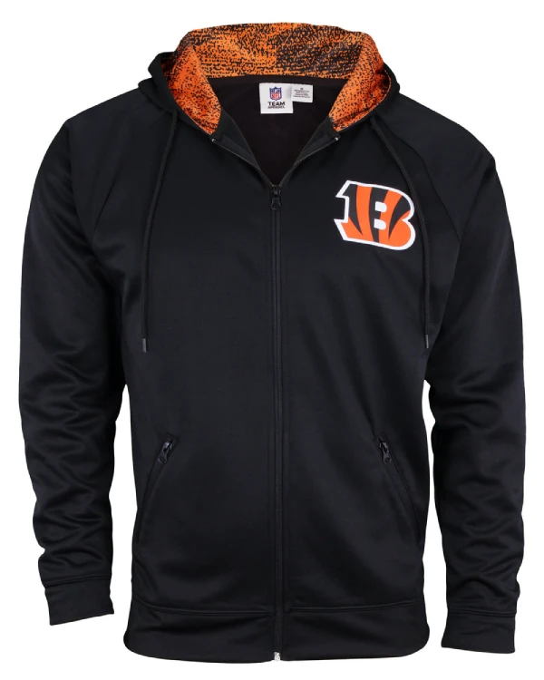 Cincinnati Bengals Full Zip Fleece Hooded Jacket